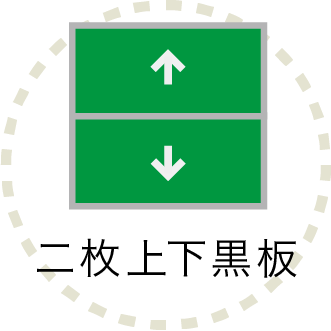 二枚上下黒板